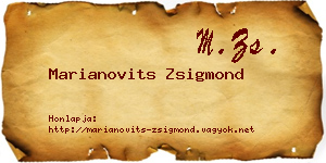 Marianovits Zsigmond névjegykártya
