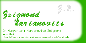 zsigmond marianovits business card